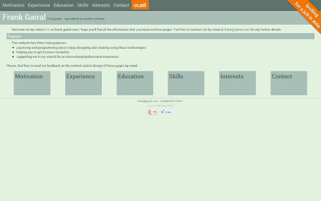 Frank Gairal  from Chrome web store to be run with OffiDocs Chromium online