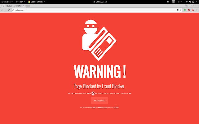 Chrome ウェブストアの Fraud Blocker を OffiDocs Chromium online で実行