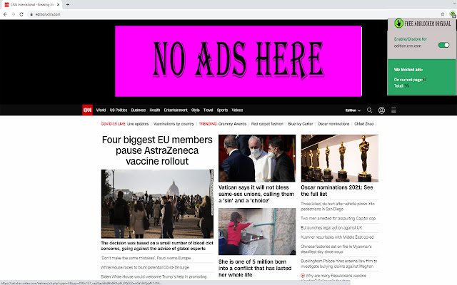 Free AdBlocker Original  from Chrome web store to be run with OffiDocs Chromium online