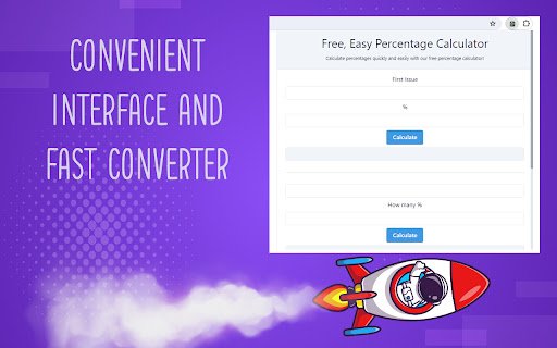 Free, Easy Percentage Calculator  from Chrome web store to be run with OffiDocs Chromium online