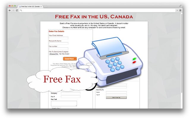 פקס חינם בארה"ב, קנדה מחנות האינטרנט של Chrome להפעלה עם OffiDocs Chromium באינטרנט