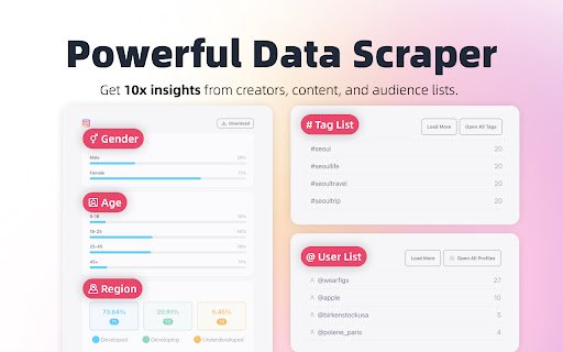 FREE Instagram Analytics Auto Influencer Stats  Contact Info Card  from Chrome web store to be run with OffiDocs Chromium online