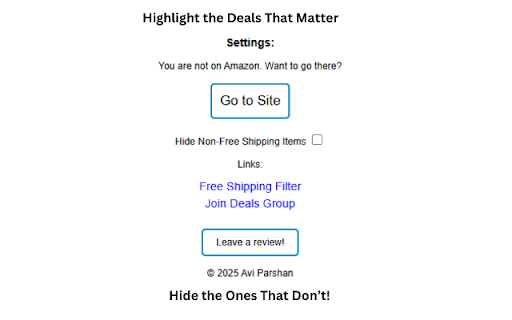 Free International Shipping Highlighter (FISH) for Amazon  from Chrome web store to be run with OffiDocs Chromium online