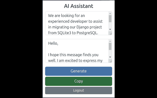 Freelancer AI Assistant  from Chrome web store to be run with OffiDocs Chromium online