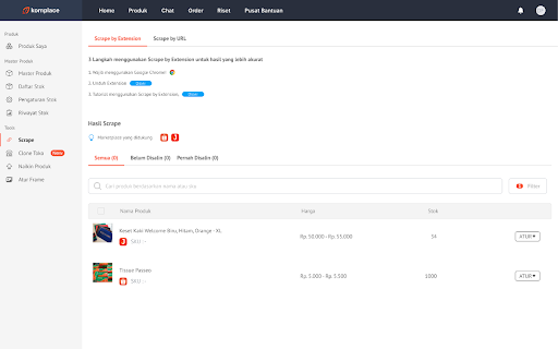 Free Marketplace Scraper by Komplace from Chrome web store to be run with OffiDocs Chromium online Free Marketplace Scraper by Komplace from Chrome web store to be run with OffiDocs Chromium online