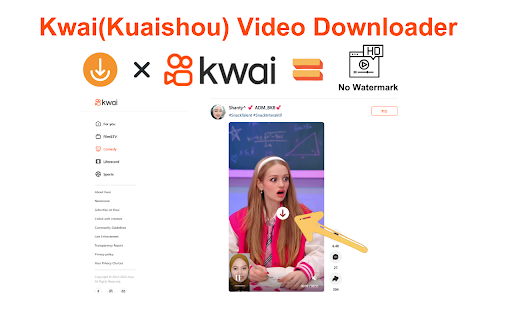 Free  No watermark Kwai(Kuaishou) video downloaderVidSaver.io  from Chrome web store to be run with OffiDocs Chromium online