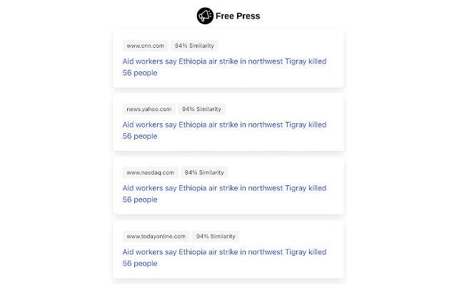 Free Press  from Chrome web store to be run with OffiDocs Chromium online