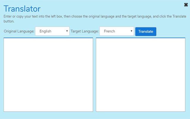 Free Translator  from Chrome web store to be run with OffiDocs Chromium online