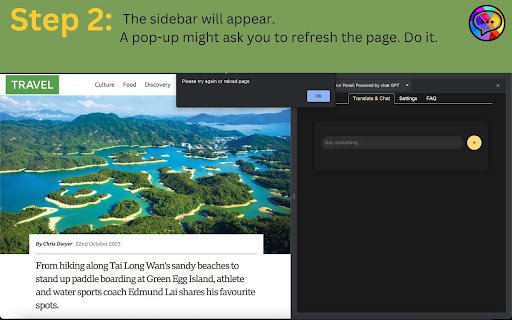 Free Translator Panel: Powered by chat GPT  from Chrome web store to be run with OffiDocs Chromium online