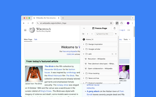 Freeze.page  from Chrome web store to be run with OffiDocs Chromium online