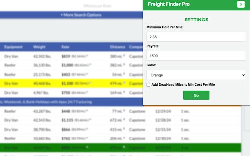 Freight Finder Pro from Chrome web store to be run with OffiDocs Chromium online Freight Finder Pro from Chrome web store to be run with OffiDocs Chromium online