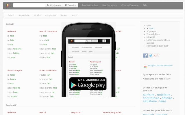 French conjugation Conjugaison française commentconjuguer.com  from Chrome web store to be run with OffiDocs Chromium online French conjugation Conjugaison française commentconjuguer.com  from Chrome web store to be run with OffiDocs Chromium online