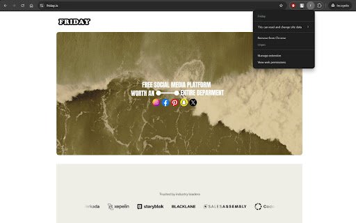 Friday  from Chrome web store to be run with OffiDocs Chromium online