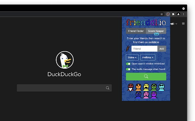 frienddl.io friend finder  score keeper  from Chrome web store to be run with OffiDocs Chromium online
