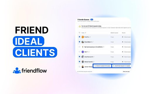 FriendFlow  from Chrome web store to be run with OffiDocs Chromium online