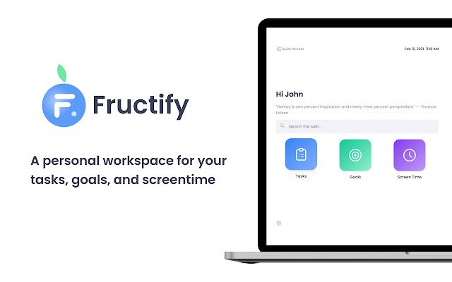 Fructify: Produktivitas + Tab Baru dari toko web Chrome untuk dijalankan dengan Chromium OffiDocs online