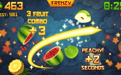 Fruit Ninja unbloked  from Chrome web store to be run with OffiDocs Chromium online