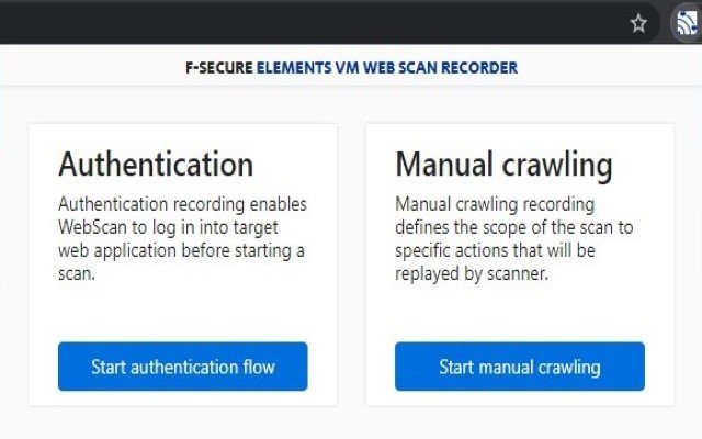 ক্রোম ওয়েব স্টোর থেকে F Secure Elements VM ওয়েব স্ক্যান রেকর্ডার OffiDocs Chromium অনলাইনে চালানো হবে