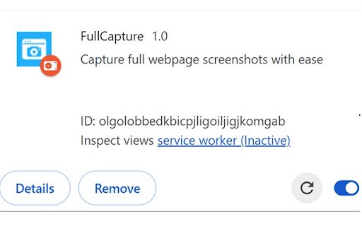 FullCapture  from Chrome web store to be run with OffiDocs Chromium online