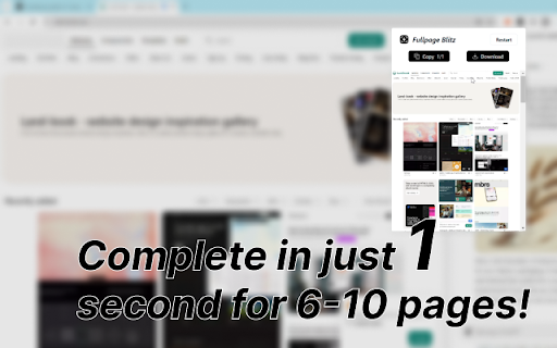 Fullpage Blitz Lightning Fast Full Screen Captures  from Chrome web store to be run with OffiDocs Chromium online