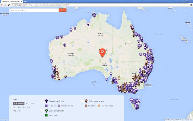 Повноекранна карта розповсюдження NBN із веб-магазину Chrome, яку можна запускати за допомогою OffiDocs Chromium онлайн