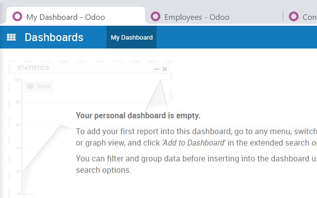 Fullscreen OdooServer Tabs  from Chrome web store to be run with OffiDocs Chromium online