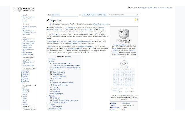 Chrome web mağazasından Tam Genişlikli Wikipedia, OffiDocs Chromium çevrimiçi ile çalıştırılacak