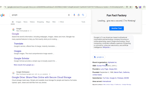 Fun Fact Fatory  from Chrome web store to be run with OffiDocs Chromium online