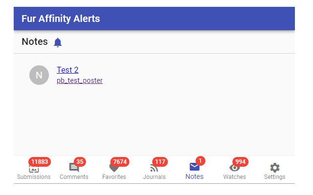 Fur Affinity Alerts mula sa Chrome web store na tatakbo sa OffiDocs Chromium online