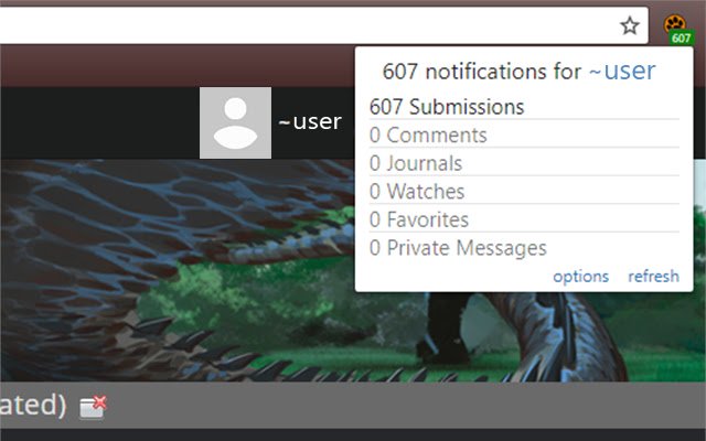 FurAffinity Message Notifier من متجر Chrome الإلكتروني ليتم تشغيله مع OffiDocs Chromium عبر الإنترنت