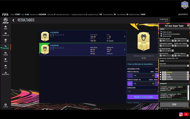 FUT Auto Sniper Trader  from Chrome web store to be run with OffiDocs Chromium online