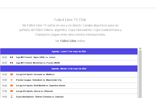 Futbol Libre EN VIVO Resultados Ver Resultados de Futbol en Vivo Directo  from Chrome web store to be run with OffiDocs Chromium online Futbol Libre EN VIVO Resultados Ver Resultados de Futbol en Vivo Directo  from Chrome web store to be run with OffiDocs Chromium online