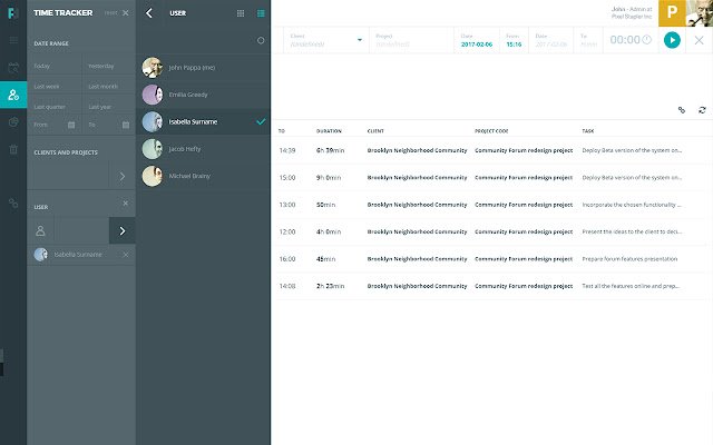Futuramo Time Tracker  from Chrome web store to be run with OffiDocs Chromium online