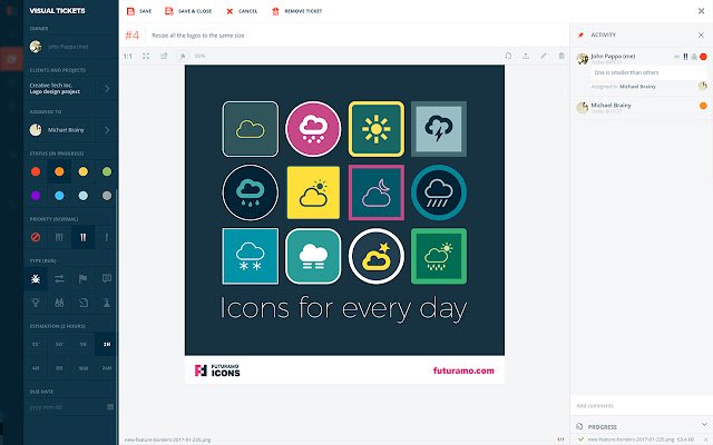 Futuramo Visual Tickets  from Chrome web store to be run with OffiDocs Chromium online