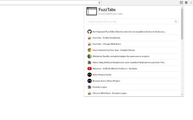 Chrome 网上商店的 FuzzTabs 将与 OffiDocs Chromium 在线一起运行
