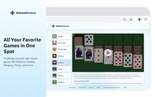 Games Universe  from Chrome web store to be run with OffiDocs Chromium online