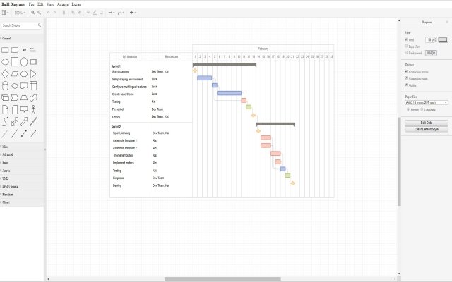 Gantt Chart  from Chrome web store to be run with OffiDocs Chromium online