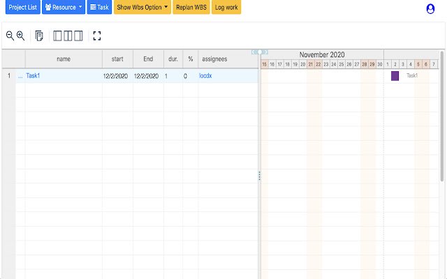 Gantt Chart Generator  from Chrome web store to be run with OffiDocs Chromium online