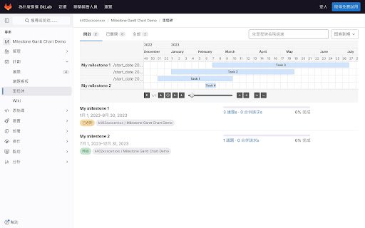 Gantt Chart plugin: for GitLab  from Chrome web store to be run with OffiDocs Chromium online