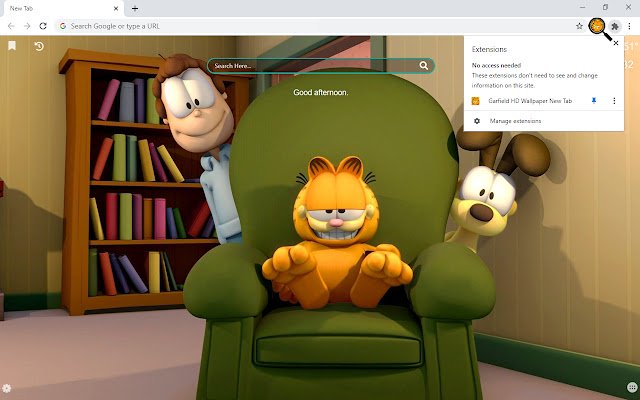 Garfield HD Wallpaper Chrome 웹 스토어의 새 탭이 OffiDocs Chromium 온라인으로 실행됩니다.