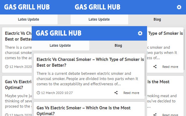 As últimas notícias do Gas Grill Hub da Chrome Web Store serão executadas com o OffiDocs Chromium online