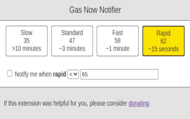 Gas Now Notifier  from Chrome web store to be run with OffiDocs Chromium online