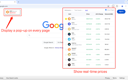 Gate.IO Tracker  from Chrome web store to be run with OffiDocs Chromium online