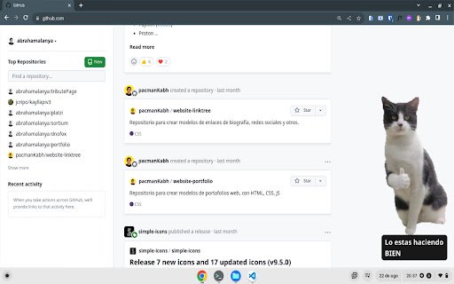 Gato en la Web  from Chrome web store to be run with OffiDocs Chromium online