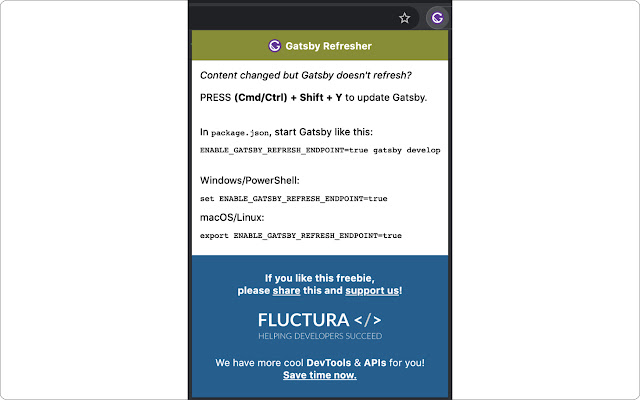 Gatsby Refresher  from Chrome web store to be run with OffiDocs Chromium online