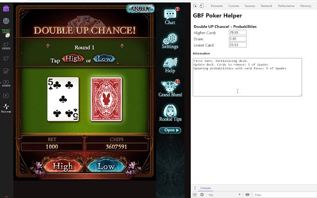 GBF Poker Helper  from Chrome web store to be run with OffiDocs Chromium online