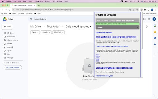 GDocs Creator  from Chrome web store to be run with OffiDocs Chromium online