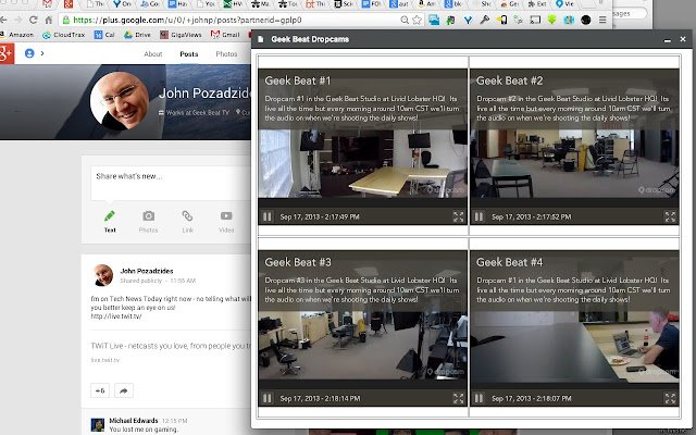 Geek Beat Dropcam من متجر Chrome الإلكتروني ليتم تشغيله مع OffiDocs Chromium عبر الإنترنت