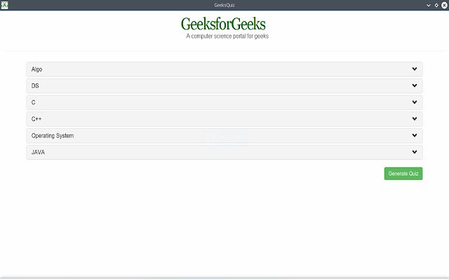 GeeksQuiz  from Chrome web store to be run with OffiDocs Chromium online