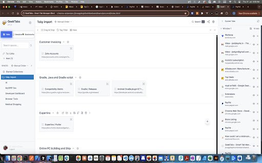 GeekTabs Smart Tab Manager  from Chrome web store to be run with OffiDocs Chromium online